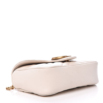 Gucci Calfskin Matelasse Super Mini GG Marmont Shoulder Bag White 4 of 13