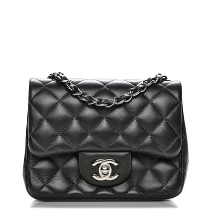 Chanel Lambskin Quilted Mini Square Flap Dark Grey 8 of 14
