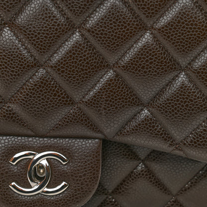 Chanel Caviar Quilted Jumbo Single Flap Brown 11 of 12