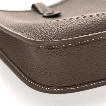 Hermes Taurillon Clemence Amazone Evelyne TPM Etoupe Bleu Indigo 7 of 8