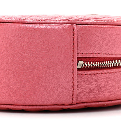Chanel Goatskin Camellia Quilted Round Clutch With Chain Dark Pink 8 of 9