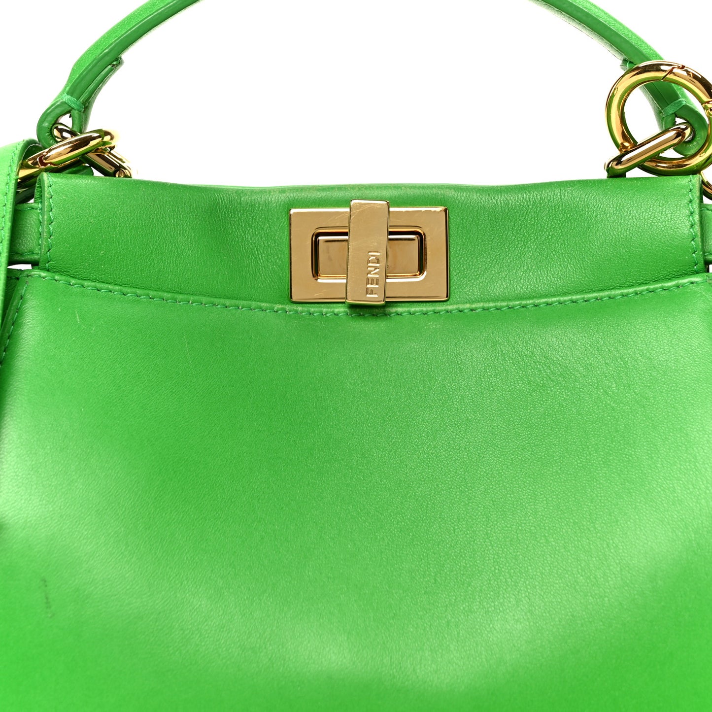 Nappa Mini Peekaboo Iconic Satchel Tomatillo