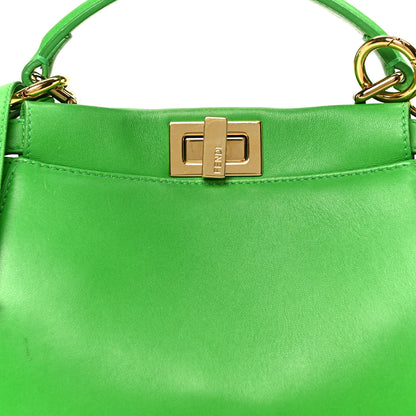 Fendi Nappa Mini Peekaboo Iconic Satchel Tomatillo 10 of 13