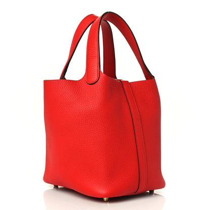 Hermes Taurillon Clemence Picotin Lock 18 PM Rouge De Coeur 3 of 11