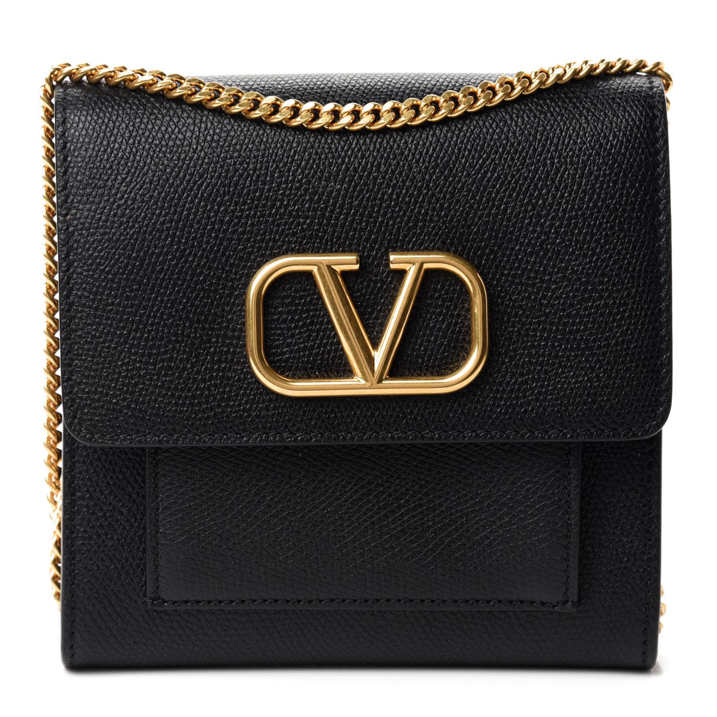 Calfskin VLogo Crossbody Bag Black