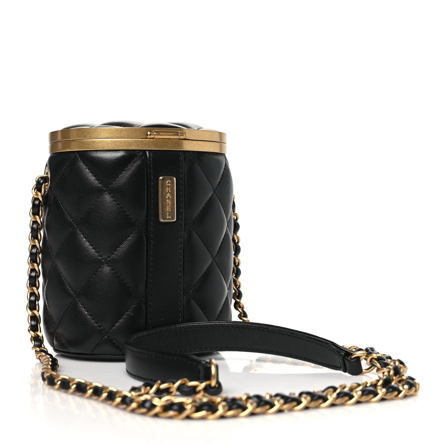 Chanel Lambskin Quilted Mini Crown Box Bag Black 4 of 12