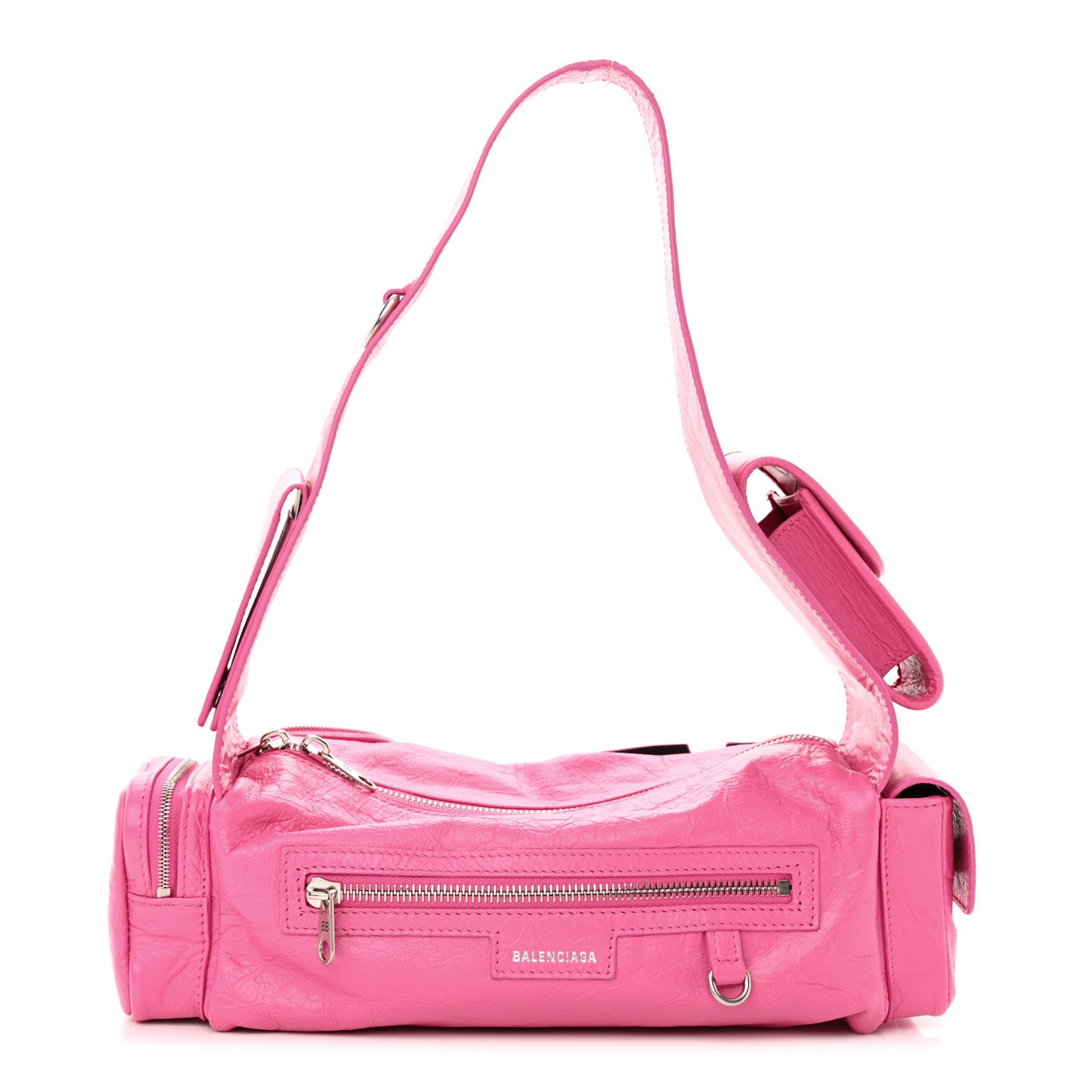 Agneau Arena Superbusy XS Sling Zip Shoulder Bag Hot Pink