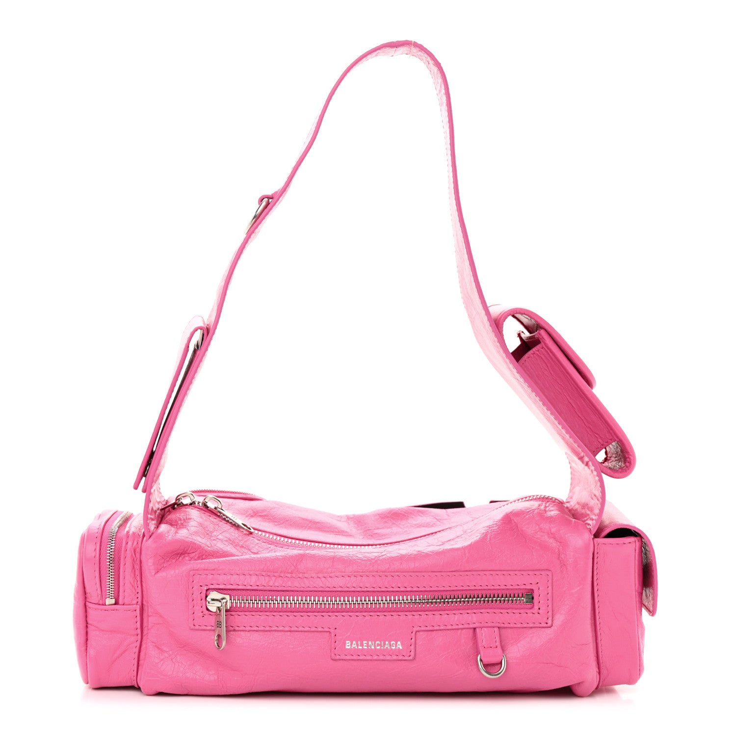 Balenciaga Agneau Arena Superbusy XS Sling Zip Shoulder Bag Hot Pink 1 of 10