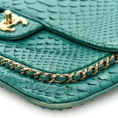 Chanel Snakeskin Chain Around Single Flap Turquoise 10 of 13