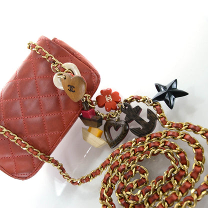 Chanel Lambskin Quilted Cruise Charm Mini Flap Red 4 of 13