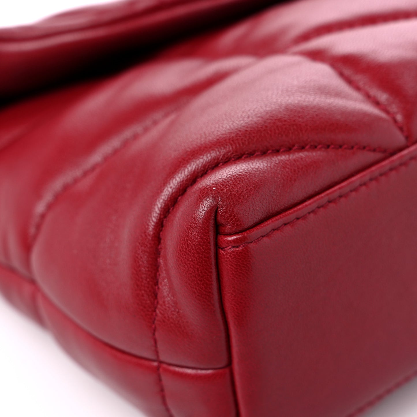 Lambskin Quilted Toy Loulou Puffer Monogram Chain Satchel Red
