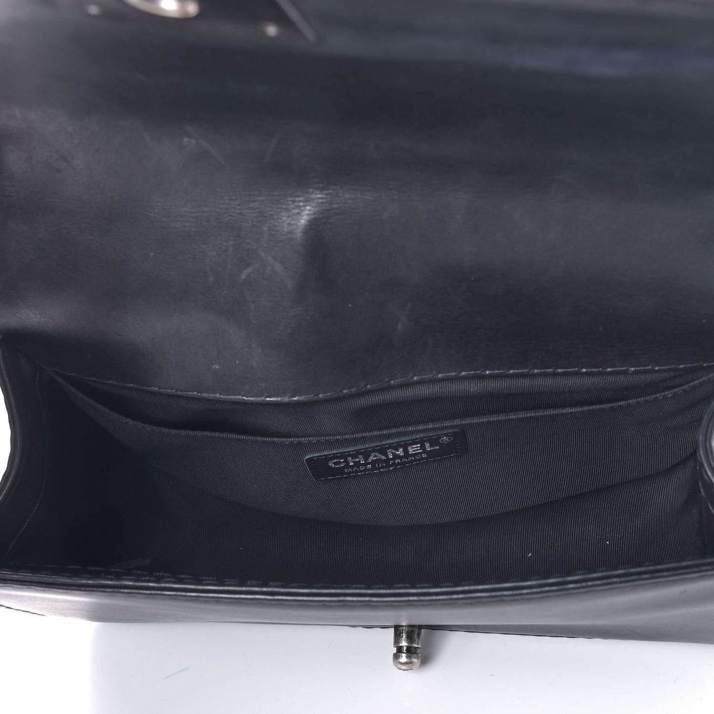 Calfskin Quilted Medium Boy Flap Black