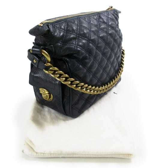 Leather Quilted Multipocket Hobo