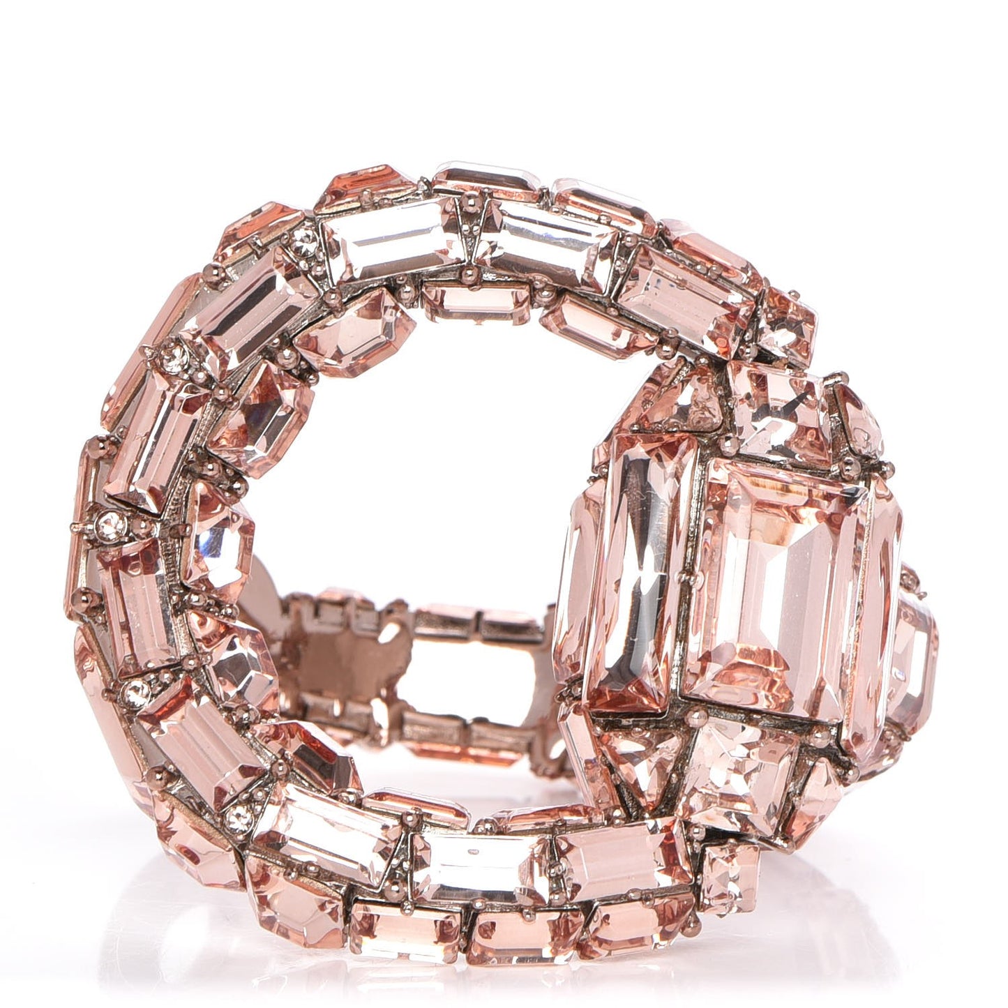 Crystal Horsebit Bangle 17 Pink