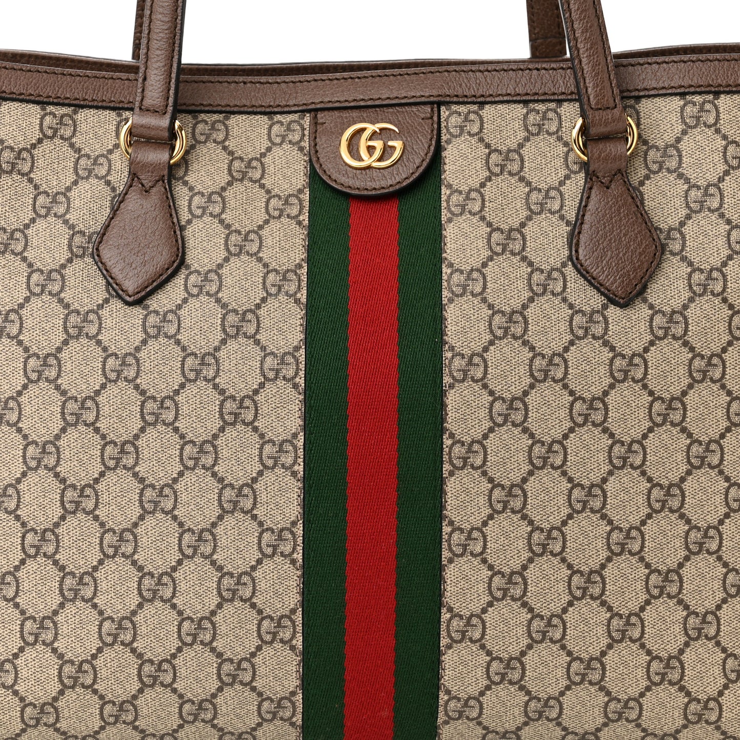 GG Supreme Monogram Medium Ophidia Shopping Tote Brown