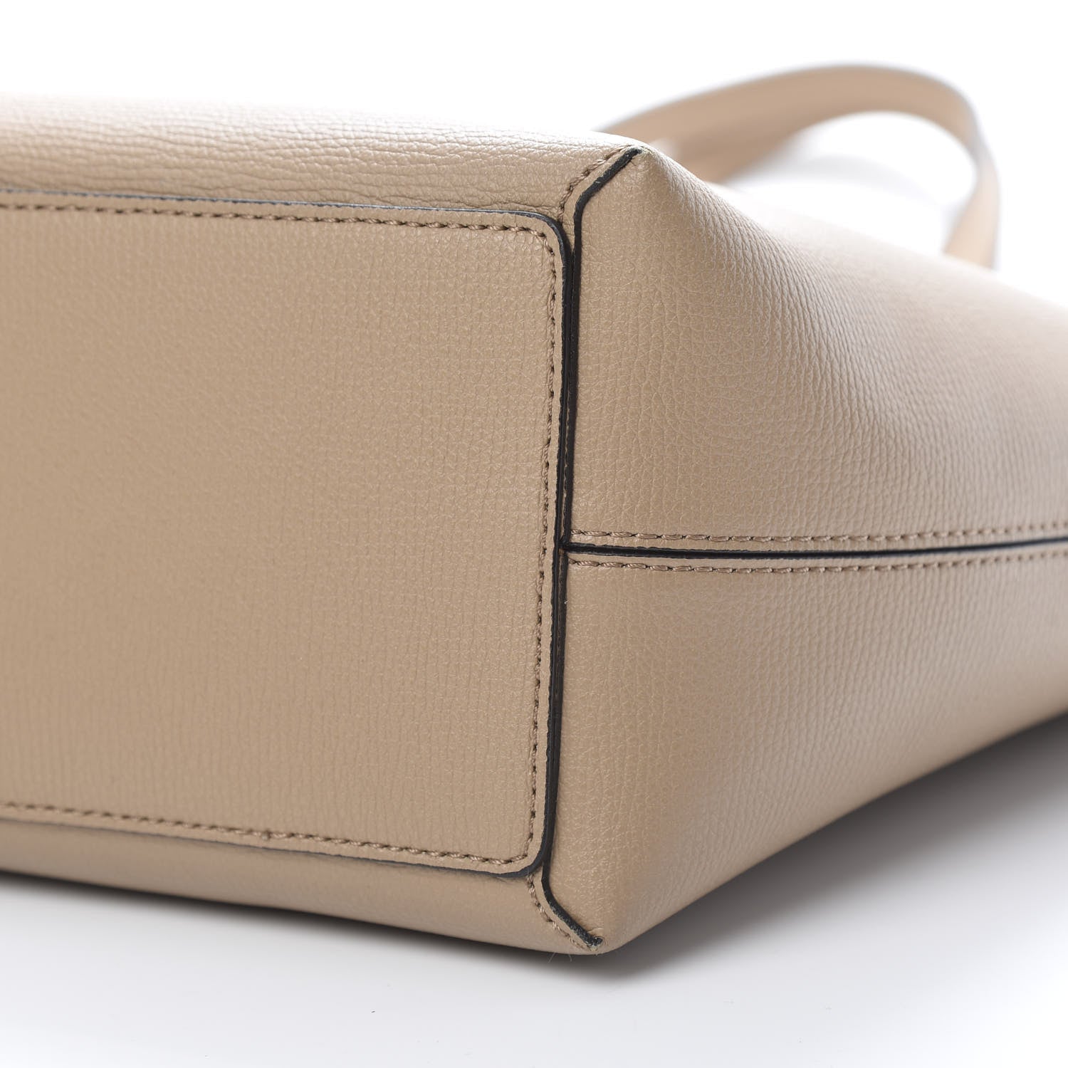 Burberry Grainy Calfskin Haymarket Check Medium Reversible Tote Camel 13 of 16