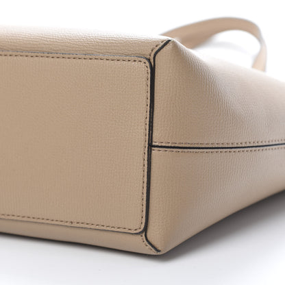Burberry Grainy Calfskin Haymarket Check Medium Reversible Tote Camel 13 of 16