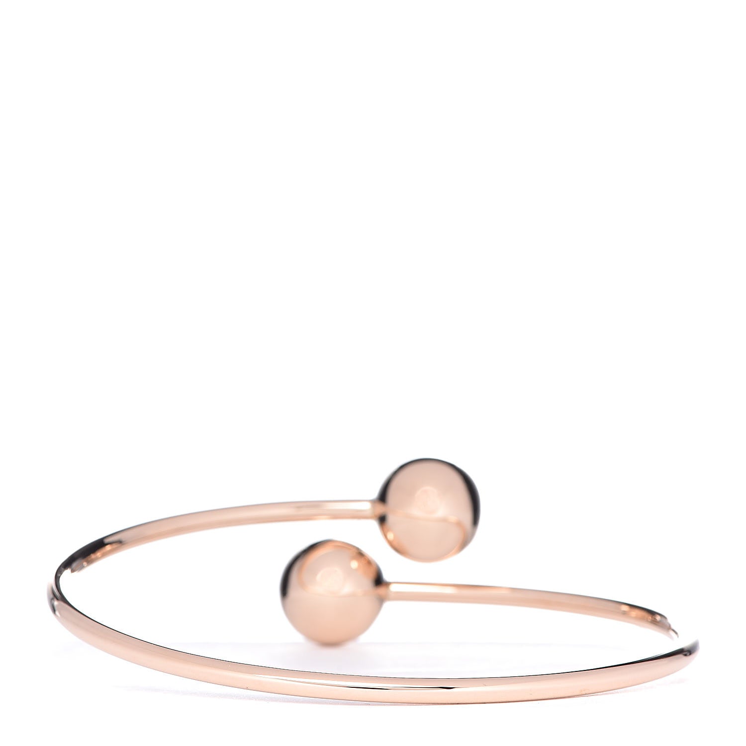 Tiffany 18K Rose Gold 11mm HardWear Ball Bypass Bracelet 3 of 5