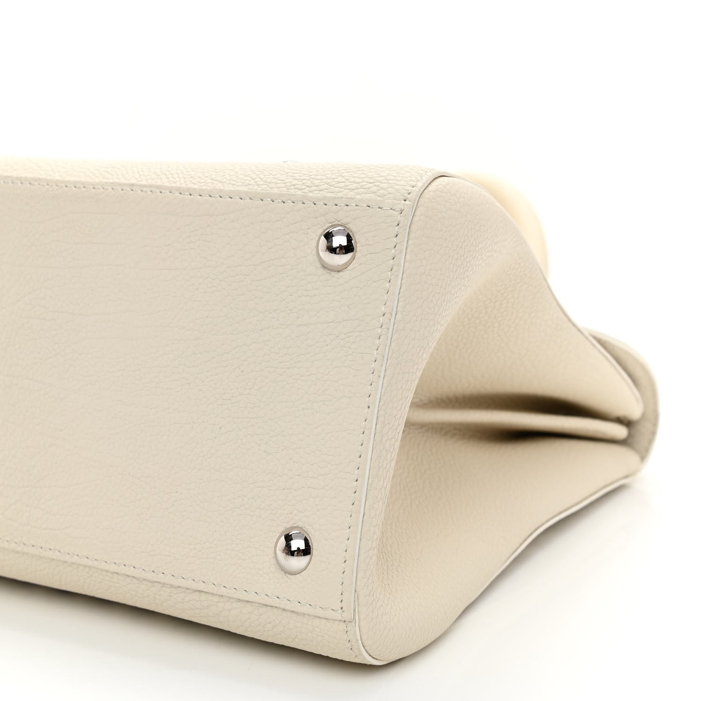 Crispy Calfskin MM Brillant Satchel Ivory