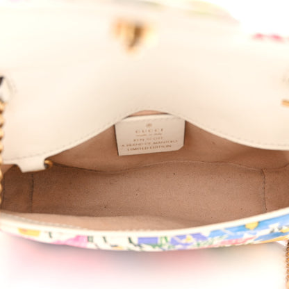 Gucci X KEN SCOTT Calfskin Matelasse Floral Print Super Mini GG Marmont Shoulder Bag Ivory Pink 5 of 15