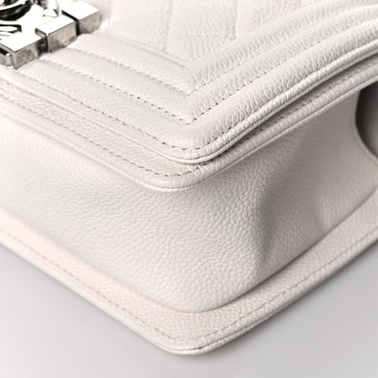 Chanel Caviar Quilted Small Boy Flap White 9 of 10