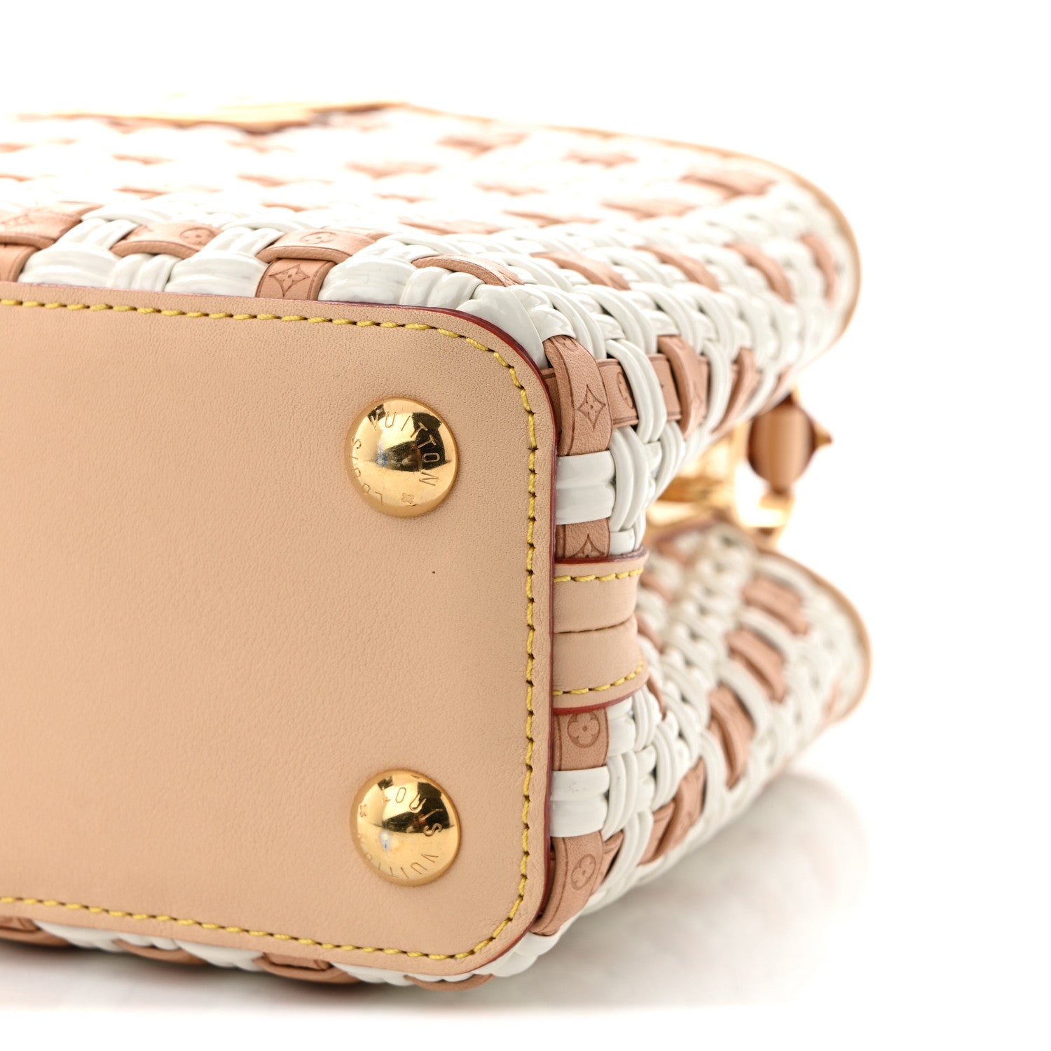Louis Vuitton Woven Calfskin Heavenly Capucines BB White Natural 9 of 9