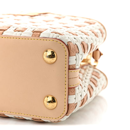 Louis Vuitton Woven Calfskin Heavenly Capucines BB White Natural 9 of 9
