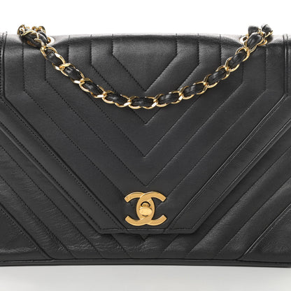 Chanel Lambskin Chevron Quilted Small Single Flap Black 8 of 16