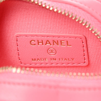 Chanel Lambskin Quilted CC In Love Heart Zipped Arm Coin Purse Pink 6 of 9