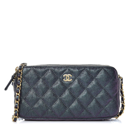 Chanel Iridescent Caviar Quilted Clutch With Chain Black 1 of 11