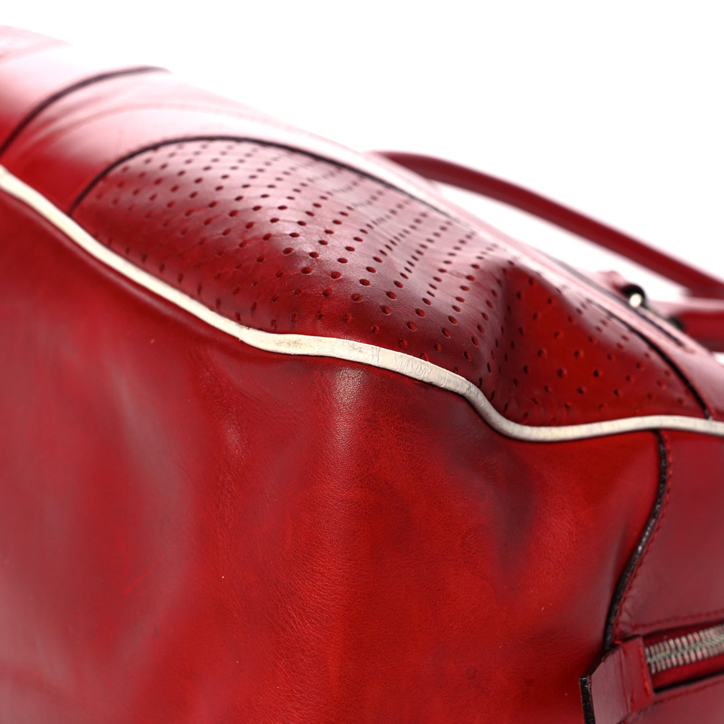 Vitello Drive Perforated Bowling Bag Fuoco