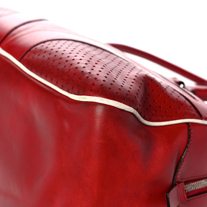 Prada Vitello Drive Perforated Bowling Bag Fuoco 10 of 34