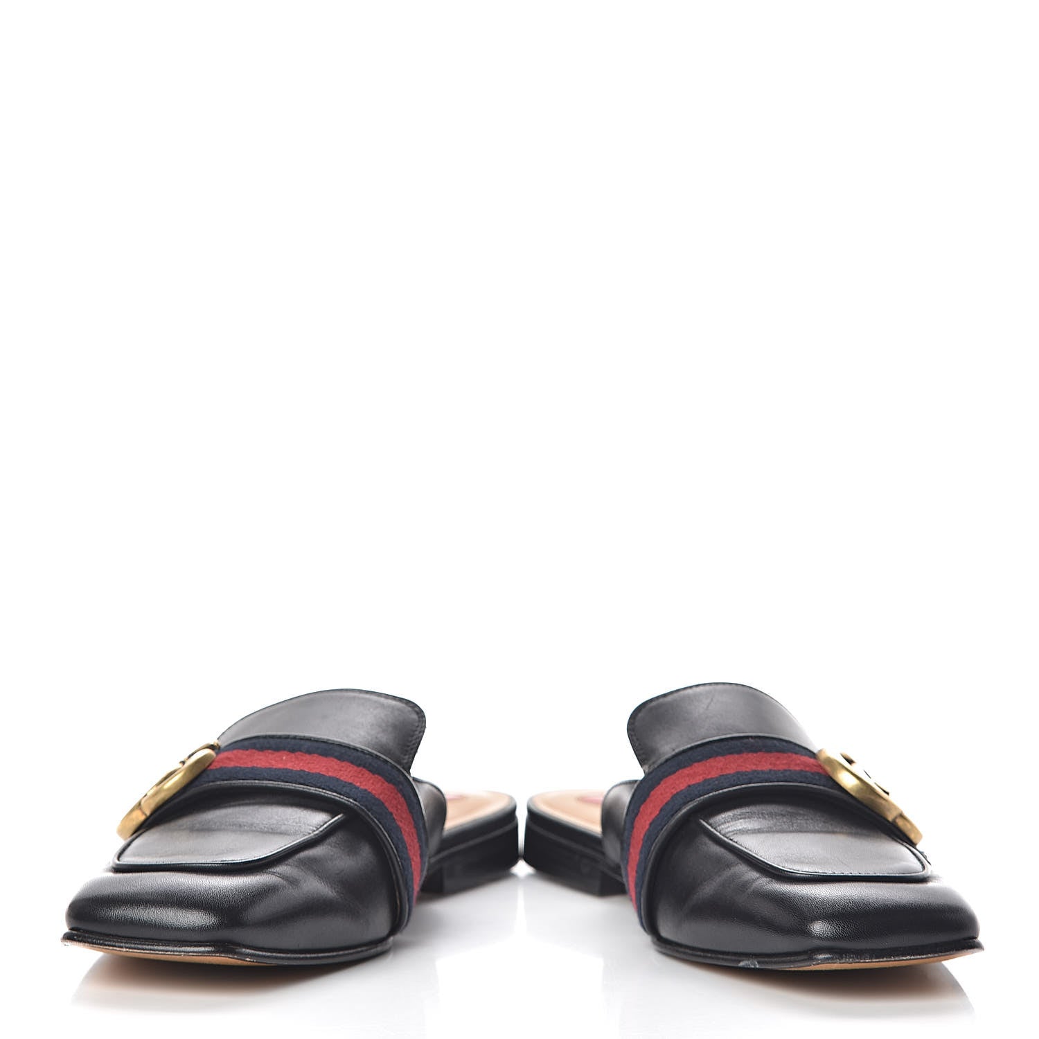 Gucci Calfskin Web Womens Peyton GG Slippers 35 Black 5 of 14