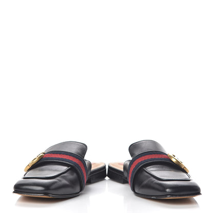 Gucci Calfskin Web Womens Peyton GG Slippers 35 Black 5 of 14