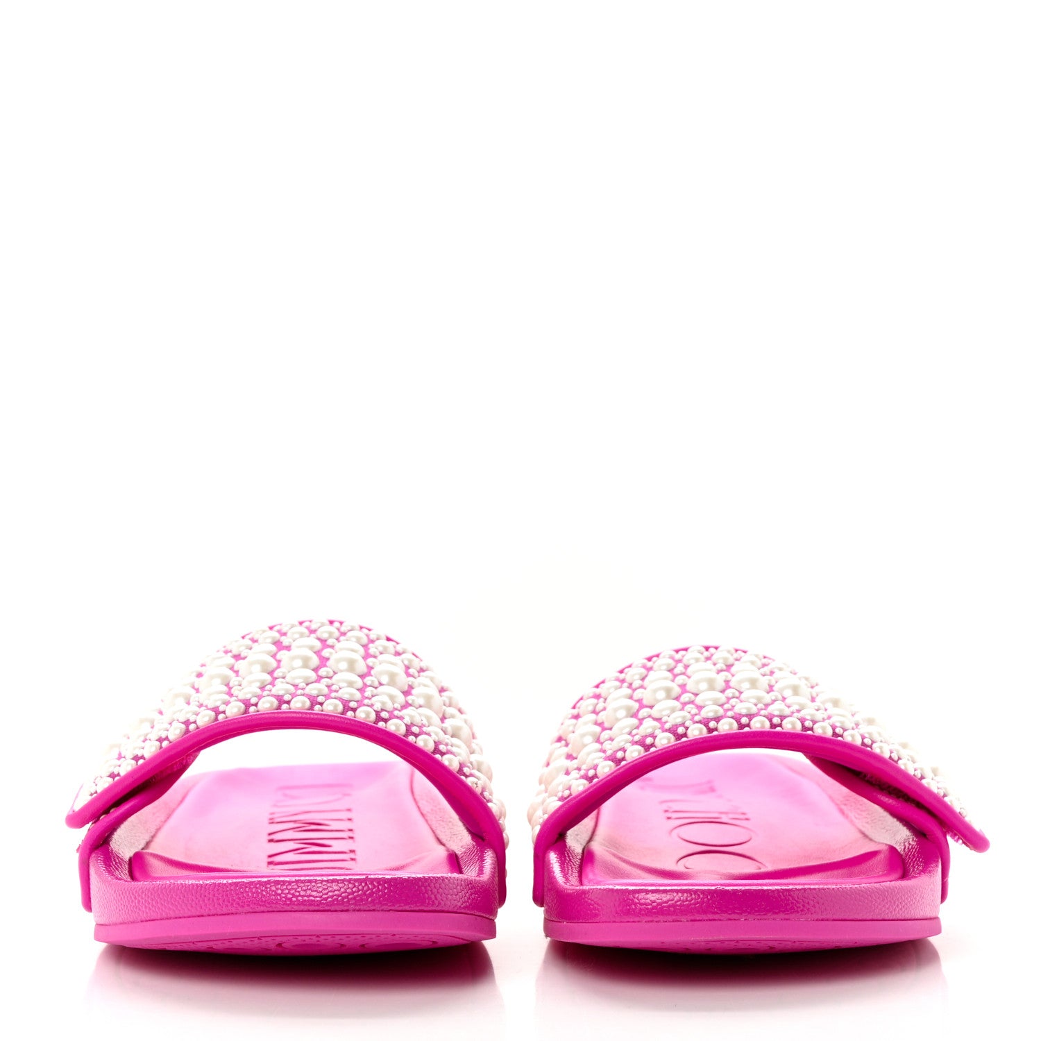 Jimmy Choo Canvas Calfskin Pearls Fitz Sandals 37 Pink 2 of 7
