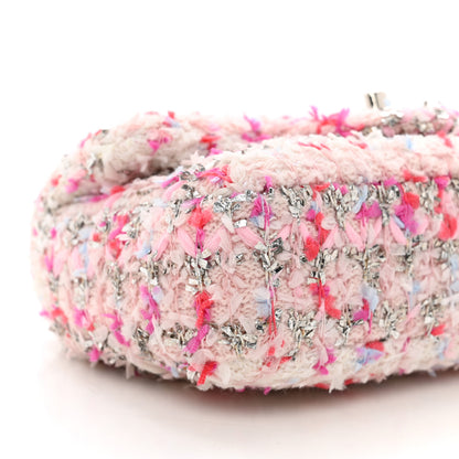 Chanel Tweed Quilted Mini Rectangular Flap Light Pink Silver Blue 9 of 10