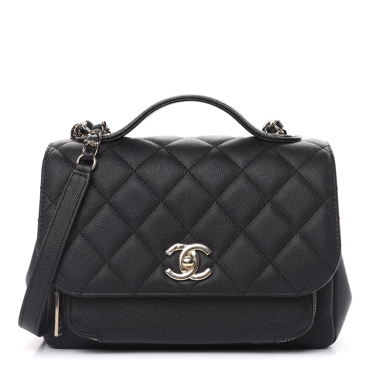 Caviar Quilted Small Business Affinity Flap Black
