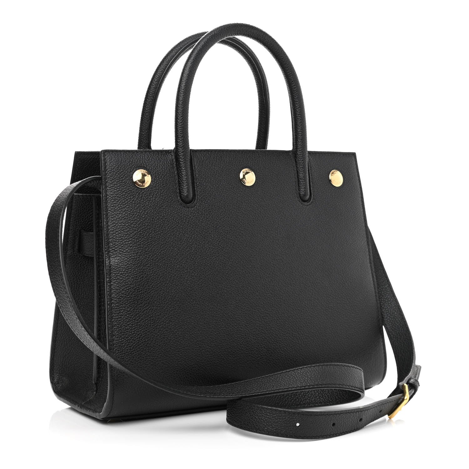 Burberry Grainy Calfskin Mini Two Handle Title Bag Black 3 of 10