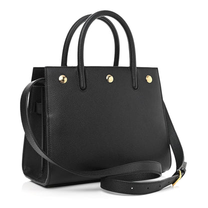 Burberry Grainy Calfskin Mini Two Handle Title Bag Black 3 of 10