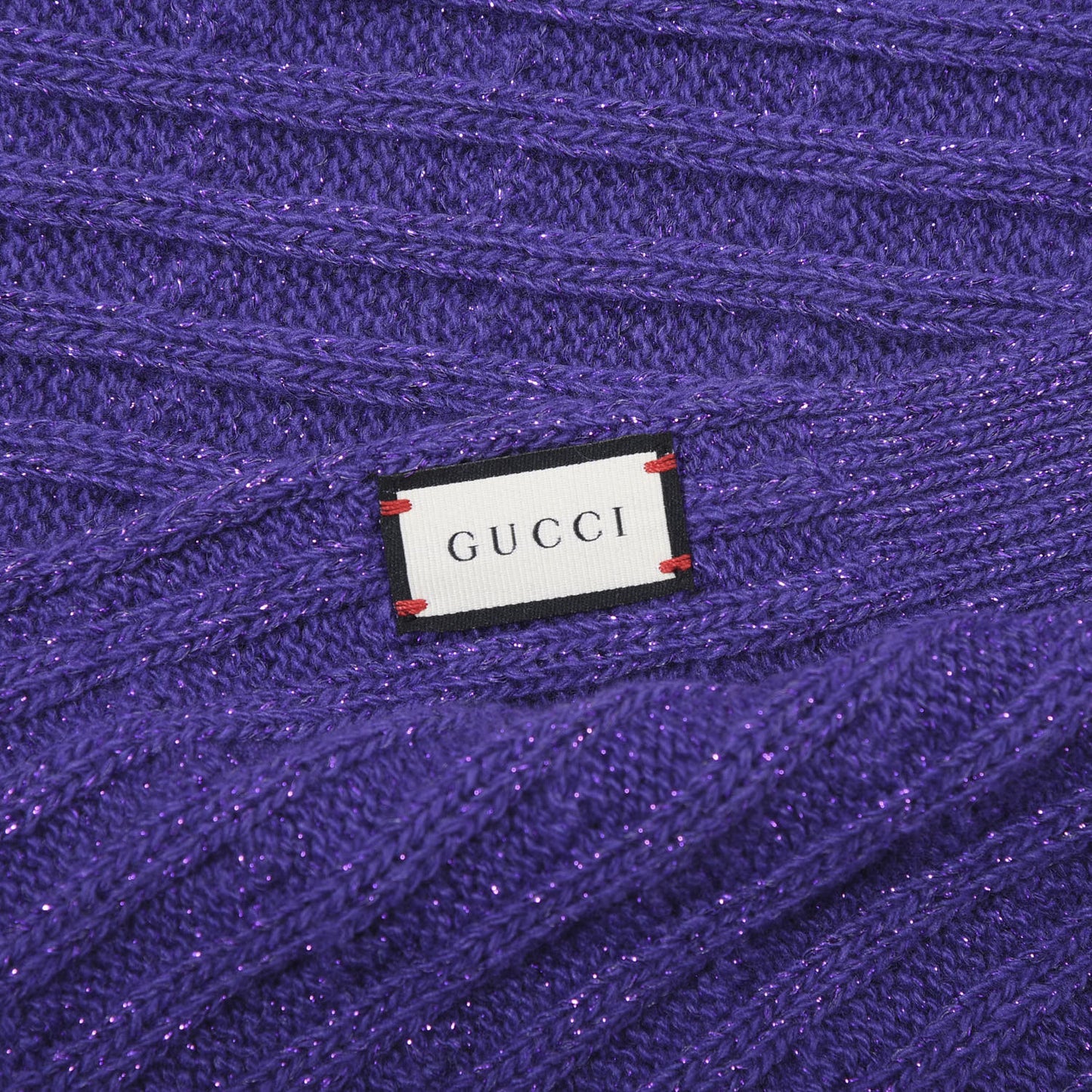 Wool Knit Shine Reg Scarf Parma Violet Dark Purple