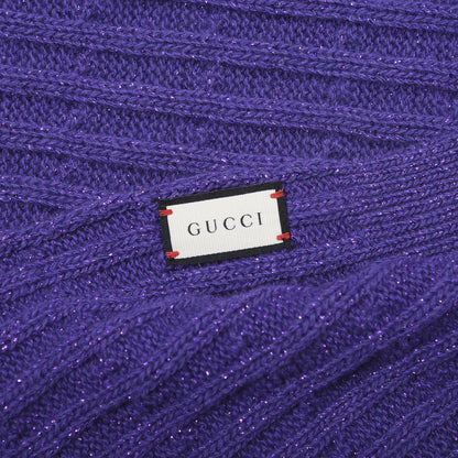 Gucci Wool Knit Shine Reg Scarf Parma Violet Dark Purple 4 of 4