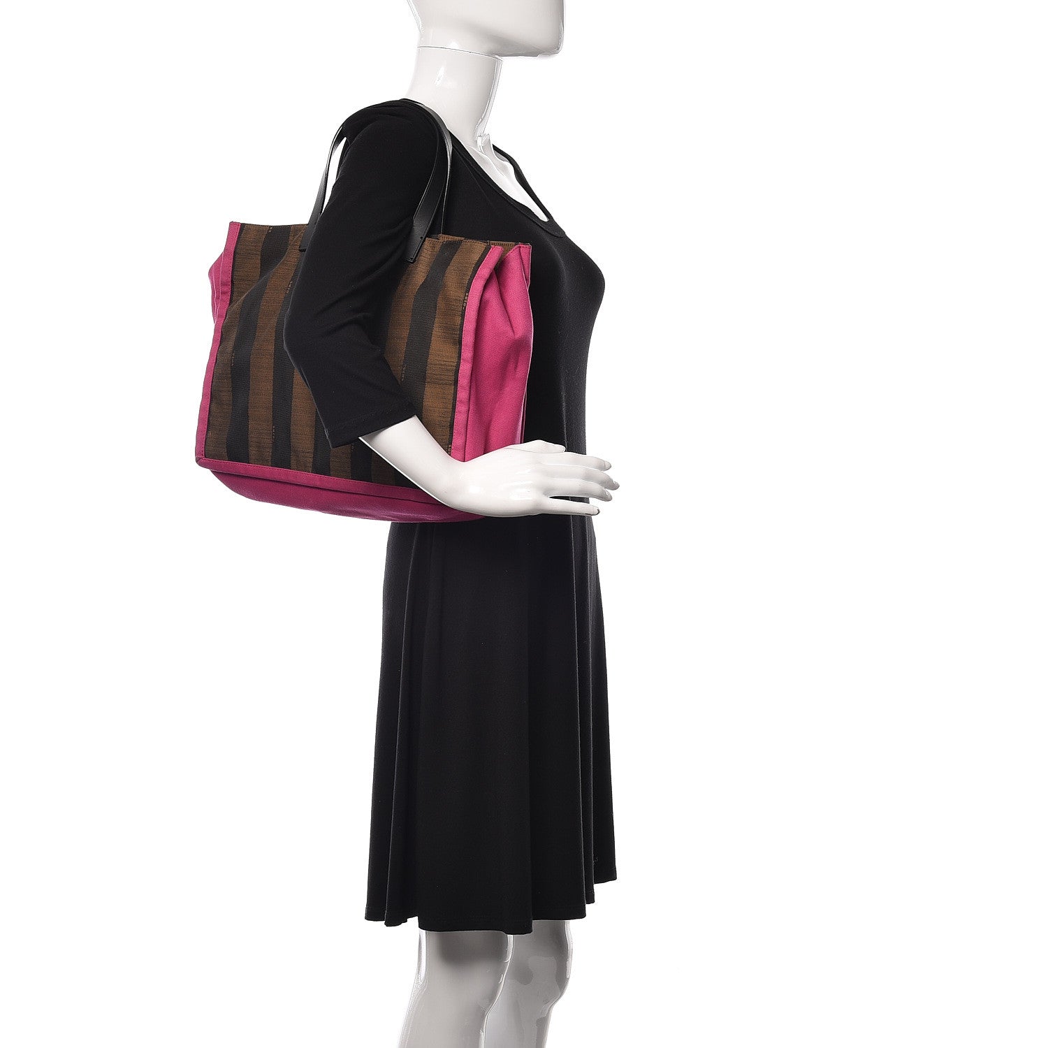 Fendi Pequin Small Shopping Tote Fuchsia 2 of 11