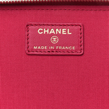 Chanel Lambskin Quilted Small Top Handle Vanity Case With Chain Dark Pink 6 of 11