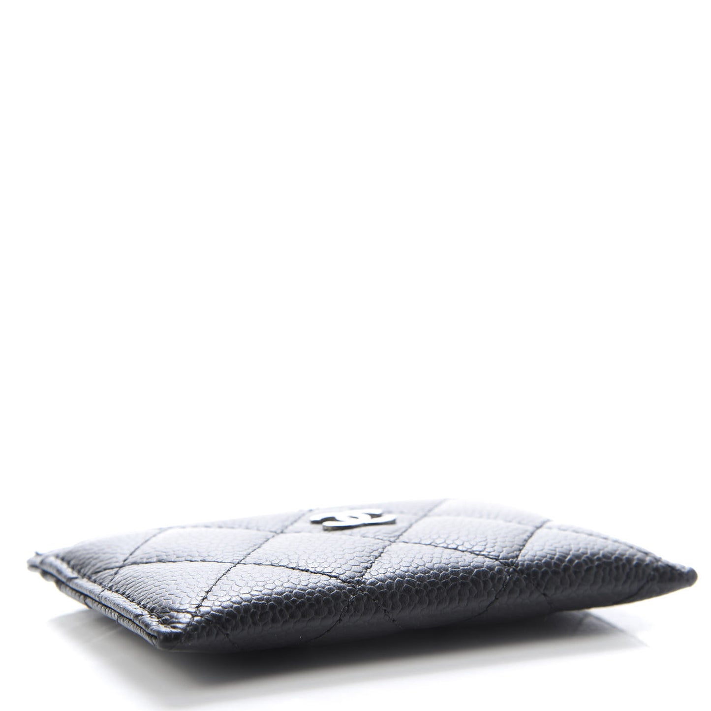 Caviar Quilted Card Holder Black