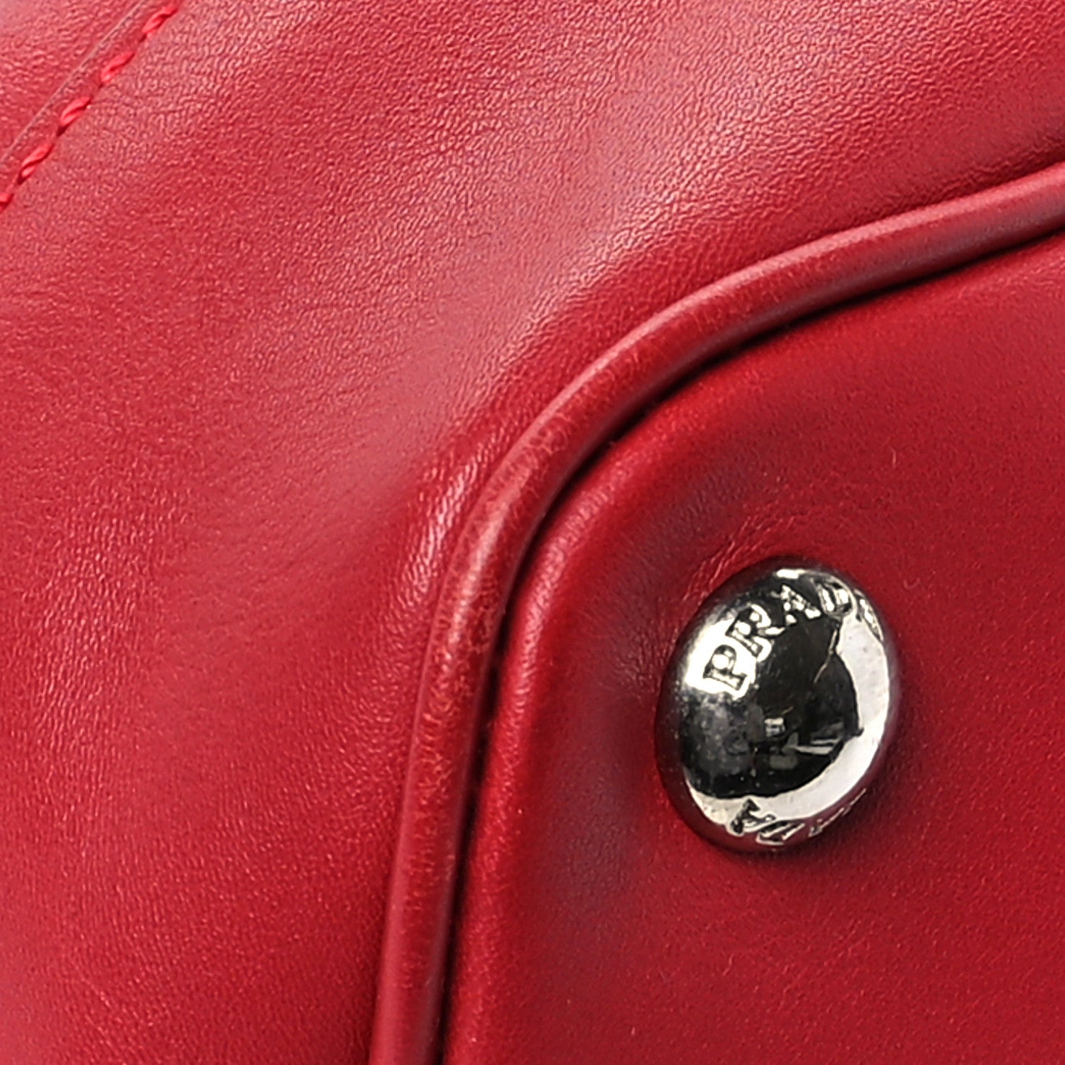 Prada Soft Calf Bucket Bag Rosso 9 of 11