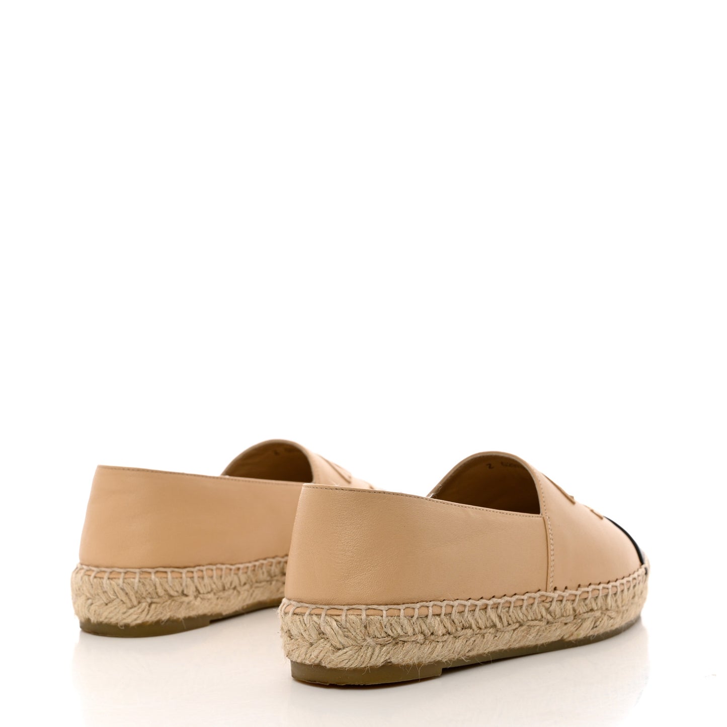 Lambskin CC Espadrilles 36 Beige Black