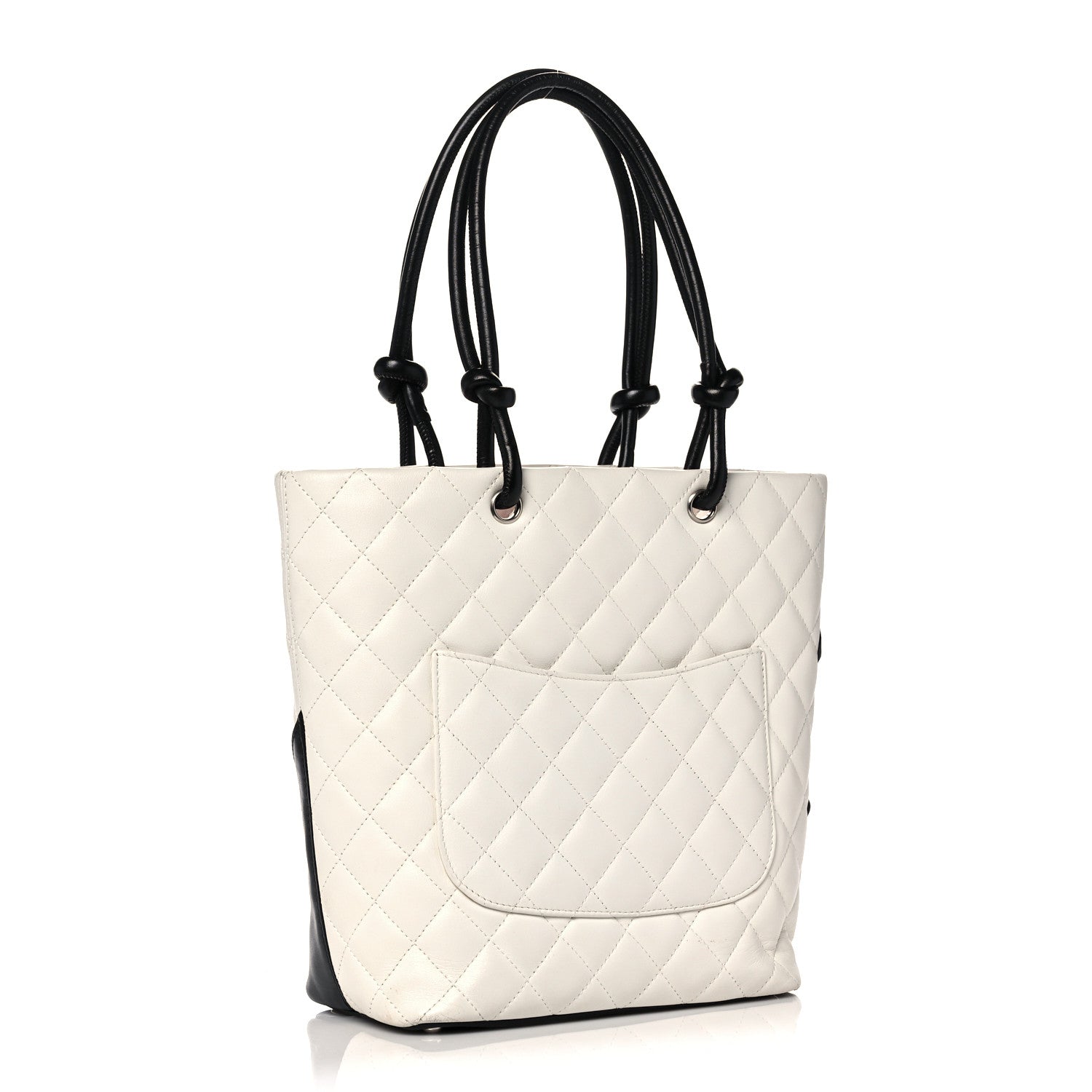 Chanel Calfskin Quilted Medium Cambon Tote White Black 2 of 11