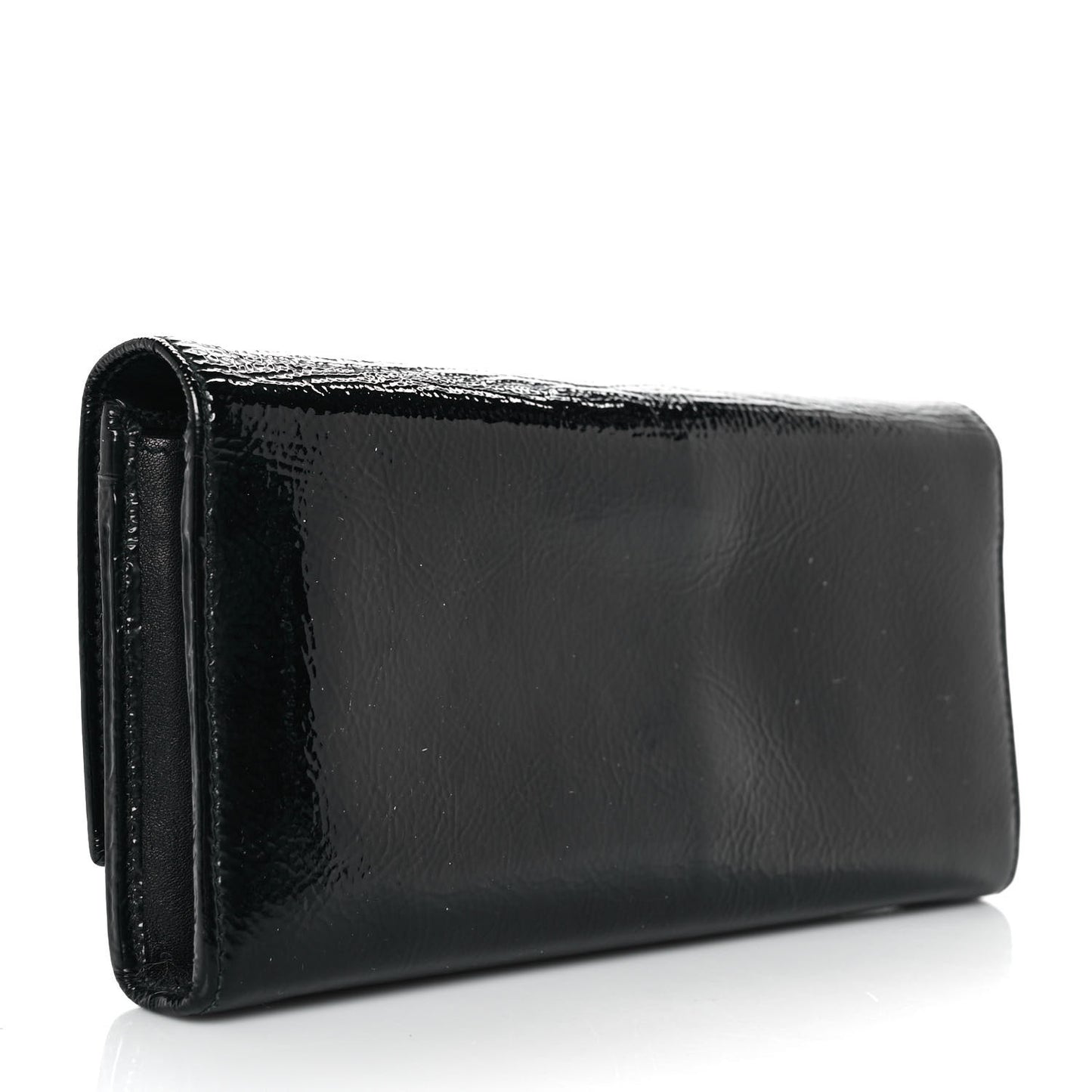 Patent Calfskin Large Soho Continental Wallet Black