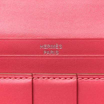 Hermes Tadelakt Bearn Gusset Wallet Rose Lipstick 6 of 6
