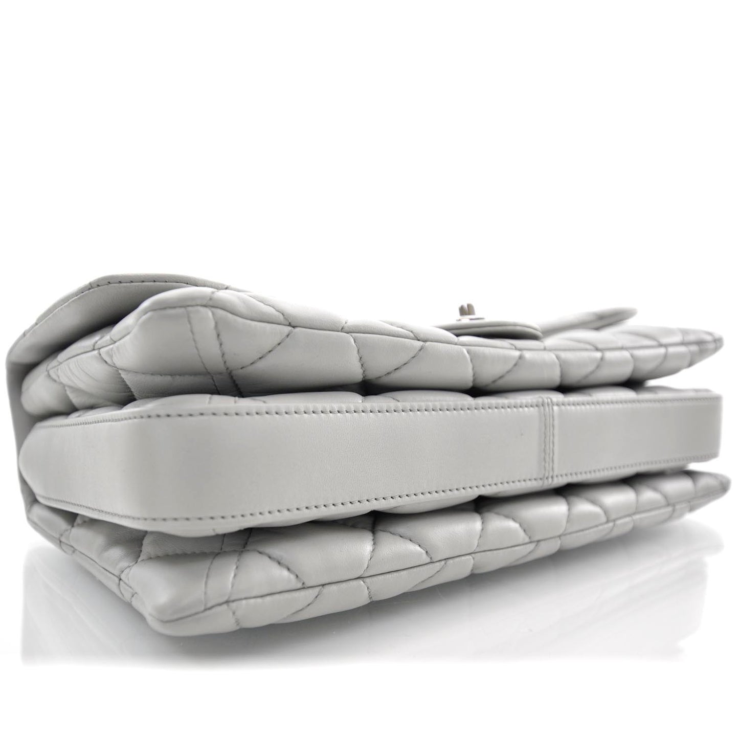 Lambskin Quilted 3 Flap Grey